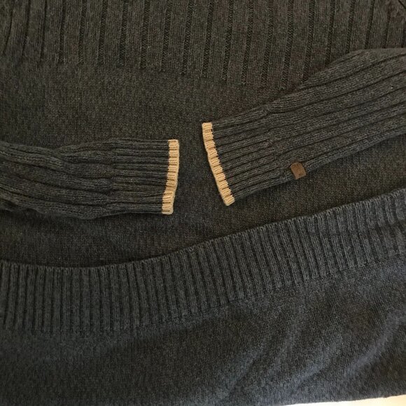 Columbia Men's Heavy Duty Knit V neck Sweater Fall Gray cable knit Size Medium - Picture 16 of 16